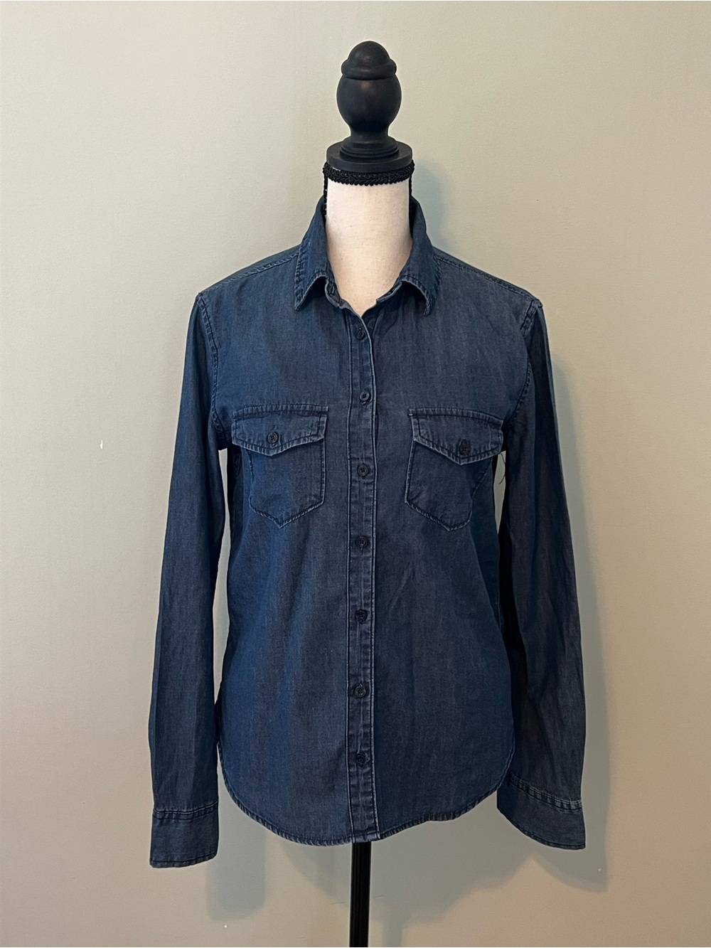 Aeropostale 100% Cotton Dark Blue Button-Down Shirt S/P